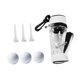 thumbnail image 3 of Bolsa de bolas de golf PU Cuero con 3 bolas y 3 camisetas con gancho Ligero Portable Golf Accesorio de golf Organizador de bolsa de almacenamiento, 3 of 8