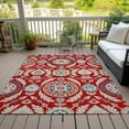 thumbnail image 6 of Addison Rugs Chantille Indoor/Outdoor Transitional Floral Red Washable Rectangle Rug, 9' x 12', 6 of 6