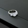 thumbnail image 6 of Gem Stone King 3.10 Cttw White Moissanite 3-Stone Ring for Women | 925 Sterling Silver | Round 8MM and 6MM | Three Stone Wedding Engagement Anniversary Promise Ring for Women (Size 9), 6 of 6