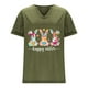 thumbnail image 5 of Corto para las Mujeres Casual Verano 2025 Pascua Impresión V-Cuello Camiseta, Ligero 95% Poliéster 5% Spandex Top para Toda la Temporada Hogar Y Diario, 5 of 7