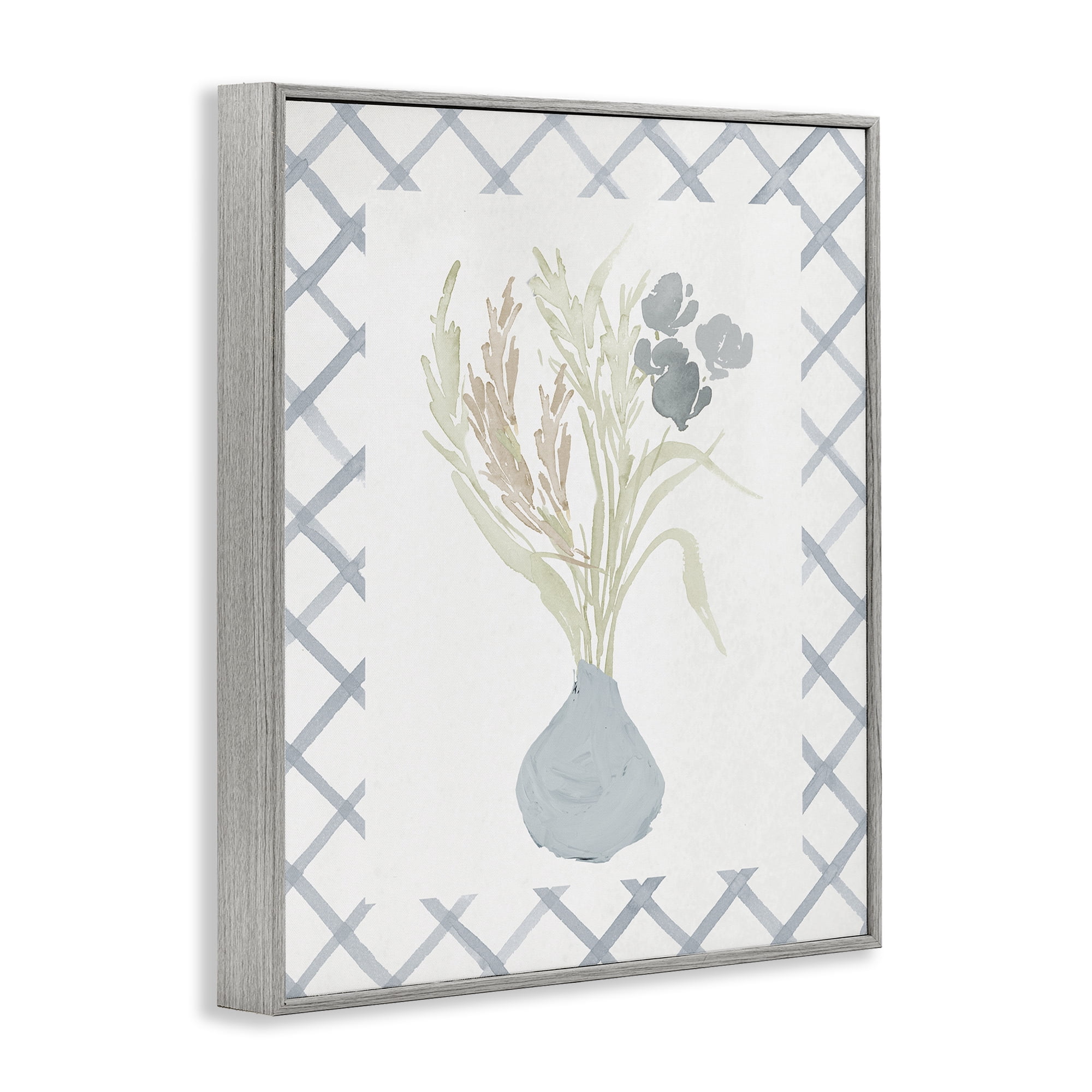 Stupell Industries Soft Blue Anna Bouquet Gray Framed Giclee Art, design by Elizabeth Medley