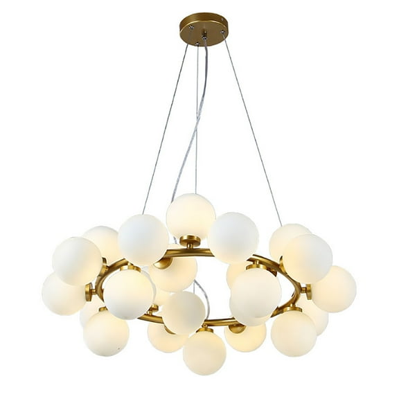 ChicHomey Modern LED Gold Glass Globe Chandelier Mid Century Pendant Lamp Ceiling Light