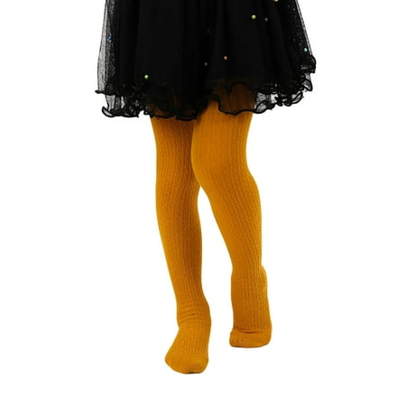 

Puloru Children s knitted pantyhose girls solid color high waist leggings 2-8 yearsold