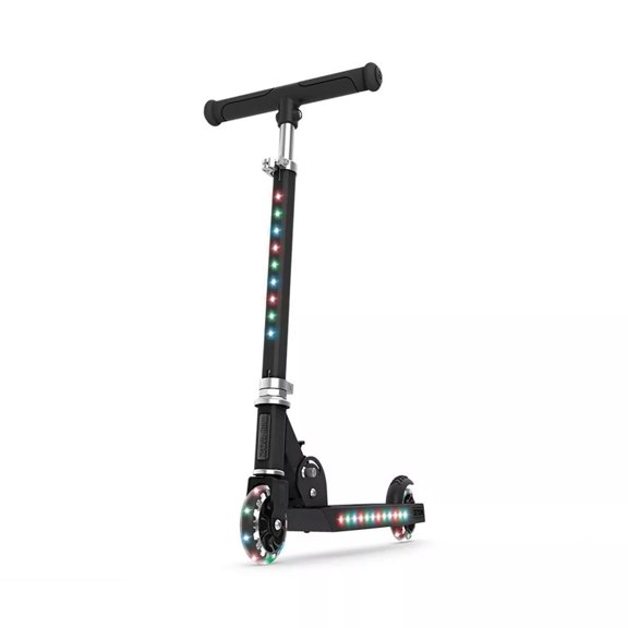 J.Kids Kick Scooter LED Lights Folding Beginner Black Jupiter 2.0