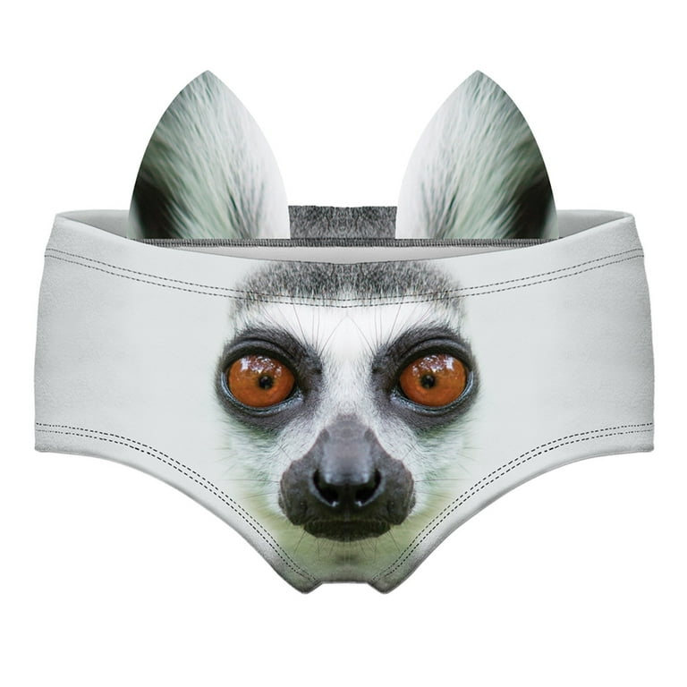 Women's Flirty Sexy Funny 3D Printed Animal Tail Underwears Briefs