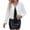 White, variant on Vivianyn HD Women's Tweed Cropped Jacket, Braided Trim Long Sleeve Elegant Blazer,White,Size S-XXL