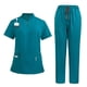 thumbnail image 3 of Conjunto de enfermería, uniforme de trabajo suave, traje para spa, cosmetología, centro de belleza. Azul claro, 3 of 9