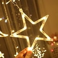 thumbnail image 3 of Star Moon LED String Light Festival Holiday Garland Icicle Cortina Lámpara (1) Lamparas Tmvgtek Para estrenar, 3 of 9