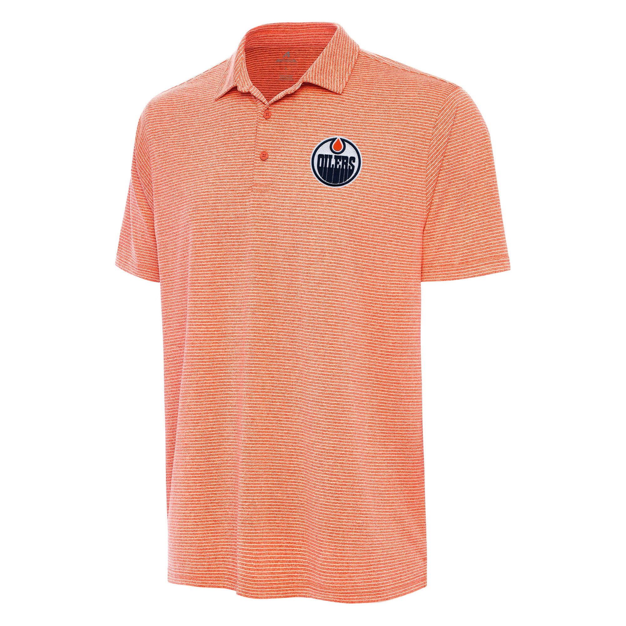 Men's Antigua Heather Orange Edmonton Oilers Scheme Polo