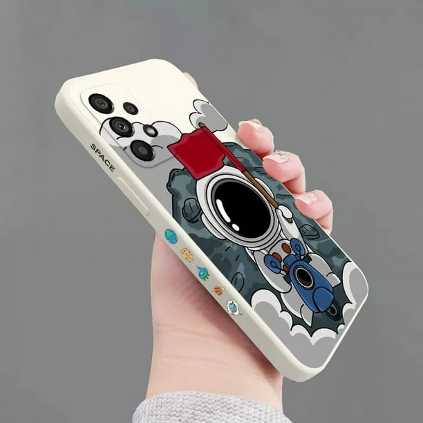 Funda de silicona cuadrada con dibujos de astronautas para Samsung Galaxy, carcasa suave mate para Samsung Galaxy A13, A23, A33, A53, A73, 5G, A32, A52, A52s, A72, A51, A71 Fivean unisex