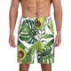 thumbnail image 1 of Balery Watercolor Green Tropical Pantalones cortos de pijama de punto de algodón para hombre con cinturilla y bolsillos-Medium, 1 of 6