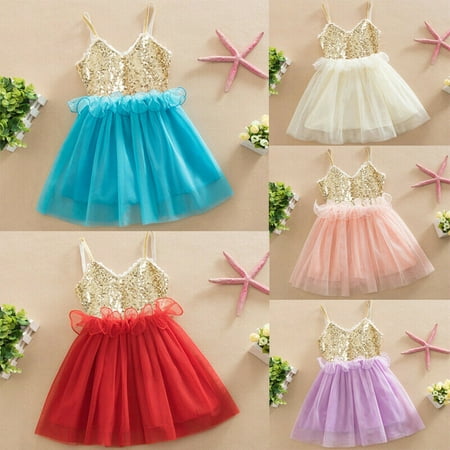 Sequins Princess Baby Girl Dress Lace Tulle Party Gown Fancy Dresses Birthday