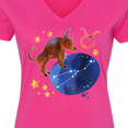 thumbnail image 4 of Inktastic Taurus Constellation Zodiac Sign Illustration Women's V-Neck T-Shirt, 4 of 5
