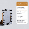 thumbnail image 3 of Handicrafts Home 5x7 Mother of Pearl & Resin Inlay Black White Picture Frame – Handmade Artic Moss Photo Frame for Housewarming & Birthday Gift– Elegant Wall & Tabletop Display for Office, Home Decor, 3 of 7