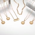 thumbnail image 3 of TINGN Gold Layered Necklaces for Women, 14K Gold Plated Dainty Hexagon Paperclip Chain Necklace, 3 of 5