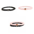 thumbnail image 3 of Qarigey de cuentas Muñequera Colgante de mano Negro mate Mano de obra fina Color brillante Joyería de moda Ornamento unisex Ropa, zapatos y accesorios Miscelánea Rosa, 3 of 6