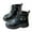 Black, variant on Fozruso Children's British Style Winter Girls' Boots Fashionable And Comfortable Warm Laced Style Lined Short Boots Design Suitable For Both Girls And Boys To Wear As,Sizes 9.5(3.5-4 Years)