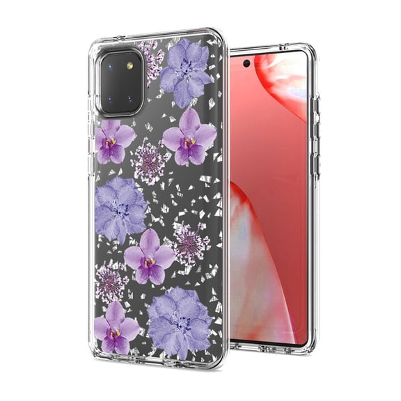 Pressed Dried Flower Design Phone Case For Reiko brand for Galaxy A81/note 10 Lite/m60s In Purple