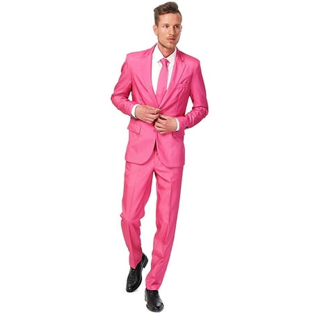 Suitmeister Men's Solid Pink Solid Suit