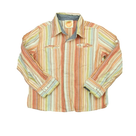

Pre-owned: Masala Baby Boys Coral Stripe Button Down Long Sleeve size: *5T (Good)
