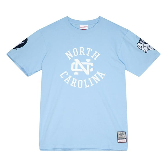 Men's Mitchell & Ness Light Blue UNC NCAA Champ City T-Shirt - XS