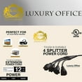 thumbnail image 7 of Luxury Office 4 Way Outlet Splitter 3 Prong Split Extension Cord For Home Office 12ft 1 Piece, 7 of 7