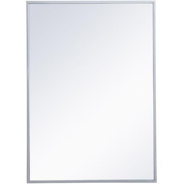 Elegant Decor Wyn Metal Mirror Medicine Cabinet with 2 Adjustable Glass Shelves, Silver