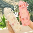 thumbnail image 2 of LANFENG Large Kawaii Water Bottle with Straw and 3D Stickers Cute Aesthetic Bottle Kawaii Milk Bottle Tea Cup Juice Shaker Portable Silicone, 2 of 6