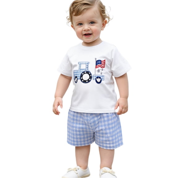 MEZZALL Baby Boys Clothes Sets Casual Play Outfits Short Sleeve T-Shirt And Shorts Comfy Toddler Outfits For Daily Wear Summer Spring 18-24 Months Classic Kids Wear
