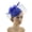 Blue, variant on Stylish Woolen Derby Hat for Lady Cosplay Event Feathered Fascinator Cap for Cocktail Party Wedding Photography Headwear