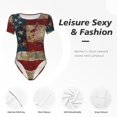 thumbnail image 4 of Balery American Flag1 Body de cuello redondo de manga corta para mujer Tops de manga corta Tops básicos-XX-Large, 4 of 7