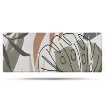 Brown Boho Plant Pattern Bathroom Rugs Mat,Non Slip Microfiber Bathroom Rug,Rubber Backing,Soft Bathroom Mats for Bathroom Floor,Tub and Shower,60x24in(150x60cm)