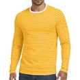 thumbnail image 2 of Klisyaur Striped Shirts for Mens Long Sleeve Crew Neck Casual Comfortable Fashion Soft Tee Regular Tops, 2 of 5