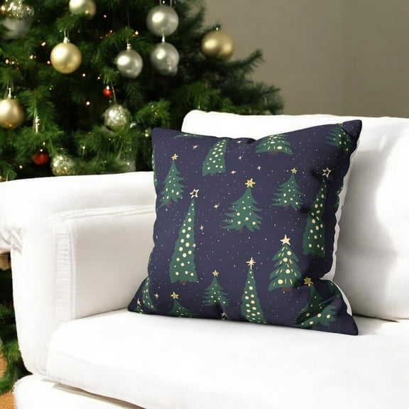 Christmas Trees Velvet Christmas Cushion Cover