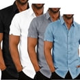 thumbnail image 3 of Chemise en Lin Décontractée à Manches Courtes pour Hommes, 3 of 5