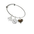 thumbnail image 2 of Delight Jewelry Two-tone Enamel Tiger Print Heart Silvertone Let Things Go Tree Charm Bangle Bracelet, 2 of 4