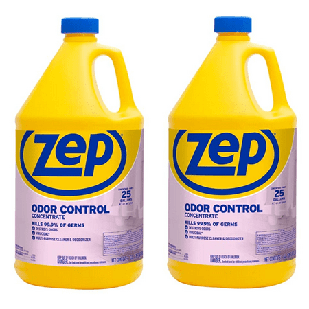 Zep Odor Control Concentrate - 1 Gallon (Case of 2) ECZUOCC1282 - Cleans, Deodorizes & Disinfects Many Household Germs, Removes Mildew Stains, Destroys Odors