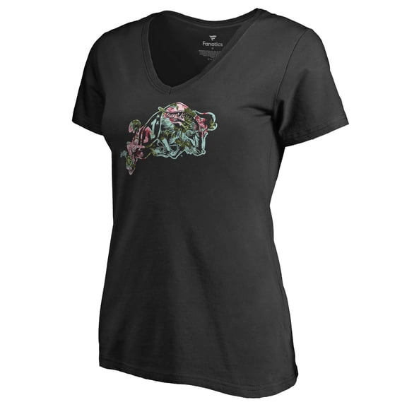 Women's Black Navy Midshipmen Lovely V-Neck T-Shirt