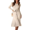 thumbnail image 1 of Vestidos de punto elegantes para mujer, vestido tipo suéter, vestido de invierno con cuello redondo, 1 of 5