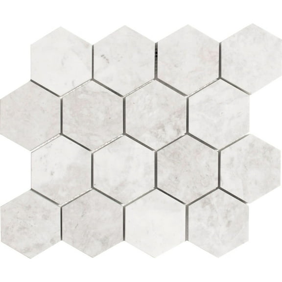 3'' Hexagon Carrara Honed Marble Mosaic Tile