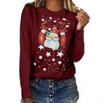 thumbnail image 2 of Babysbule Christmas Tops for Women MERRY CHRISTMAS Printed Women Casual Long Sleeve Round Neck Sweatshirt Pullover Blouse, 2 of 6