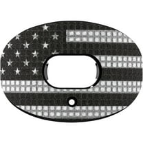 Battle Sports 3D Diamonds Oxygen Lip Protector Football Mouthguard - USA Flag - Black/Silver