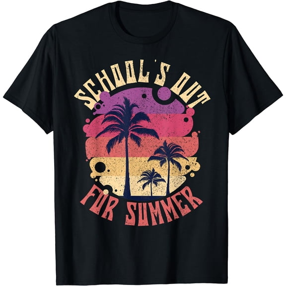 Vintage Schools Out For Summer Shirt Women Men Kids Teacher T-Shirt Black 3X-Large