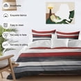 thumbnail image 3 of Black And Red Strip 4 Piece Duvet Cover Set Full Size Classic Modern Art Soft Bedding Set Comforter Cover, 1 Duvet Cover 1 Flat Sheets and 2 Pillowcases, 3 of 9
