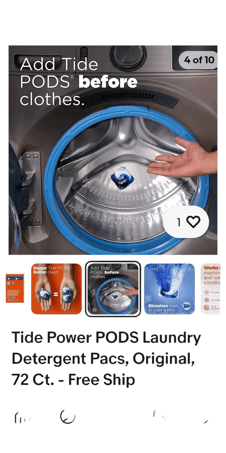 Tide Power PODS + Ultra OXI with Odor Eliminators Laundry Detergent Pacs (72 Ct)