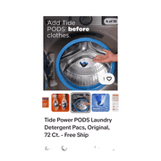 Tide Power PODS + Ultra OXI with Odor Eliminators Laundry Detergent Pacs (72 Ct)