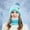 Blue, variant on Women Gradient Fleece Lined Slouchy Beanie Hats Chunky Baggy Cable Knitted Fur Pompom Winter Soft Warm Cap with Scarf