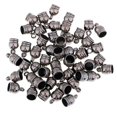thumbnail image 1 of 50 piezas de tapas de borlas para joyería DIY, tapas de extremo de cuentas para cable de alimentación, engarce de borlas Gris negro, 1 of 9