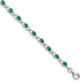 thumbnail image 1 of 925 Sterling Silver Emerald Diamond Bracelet Gemstone, 1 of 6