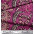 thumbnail image 2 of Soimoi Viscose Chiffon Fabric Leaves & Floral Ethnic Print Fabric by The Yard 42 Inch Wide, 2 of 3